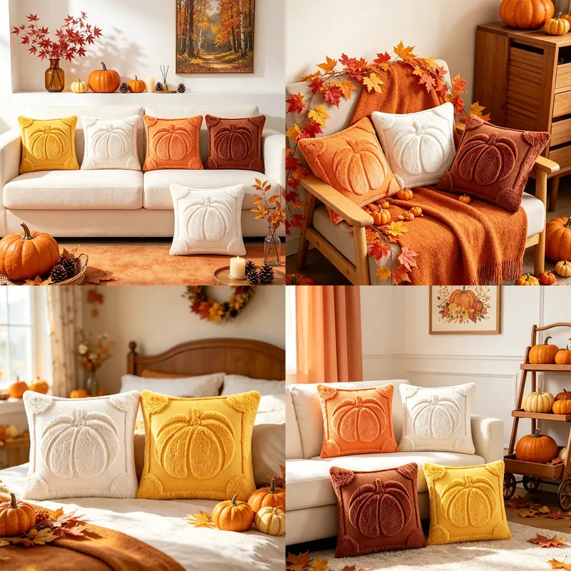 Home Textiles Manufacturer - Funda de almohada de calabaza de