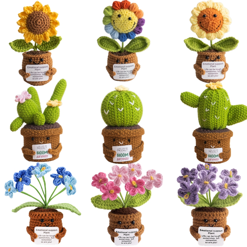 Home And Textiles Today - Cactus y Girasol de Ganchillo Hechos