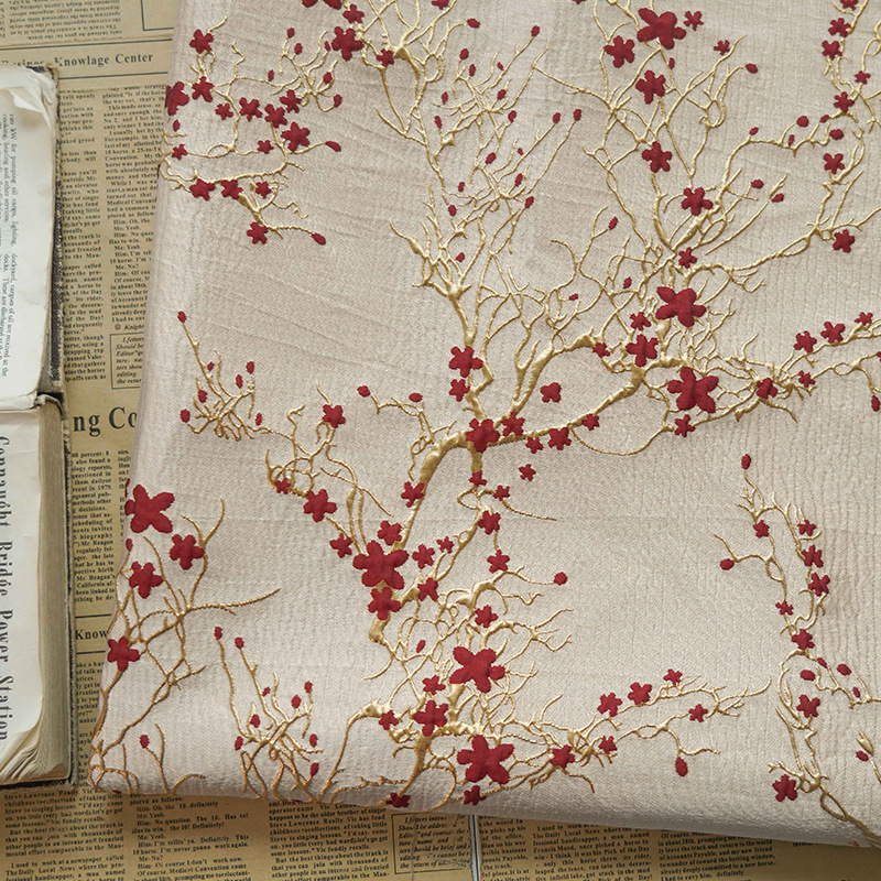 Tela Jacquard de flor de cirue - Luxury Home Textiles Usa reseña y precio