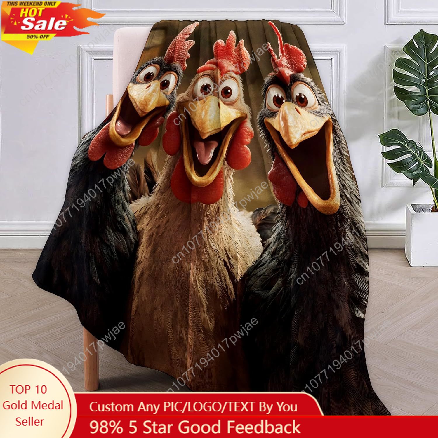 Manta de pollos, regalos para  - Home Textiles Usa reseña y precio