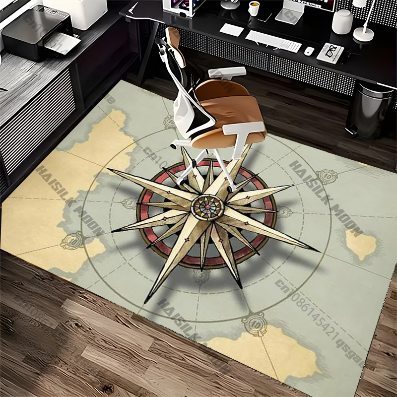 Alfombra con diseño de brújula - Luxury Home Textiles Usa reseña y precio