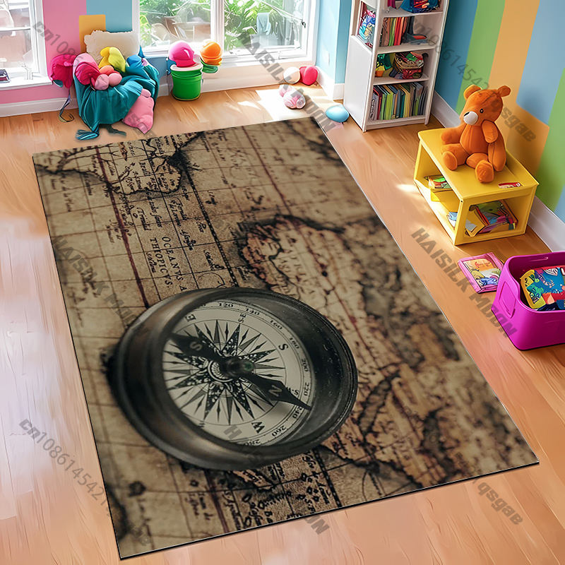 Alfombra con diseño de brújula - Luxury Home Textiles Usa reseña y precio