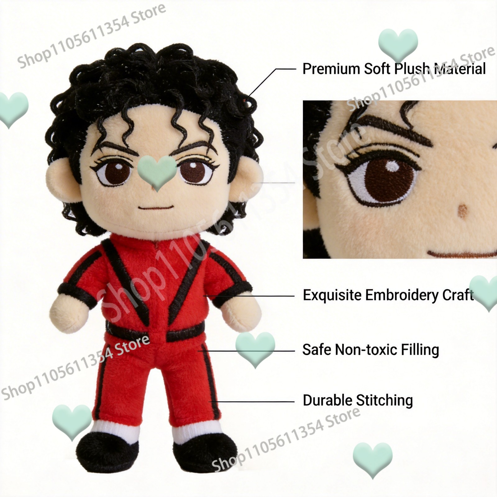 Muñeco de peluche rojo de Mich - Home And Textiles Today reseña y precio