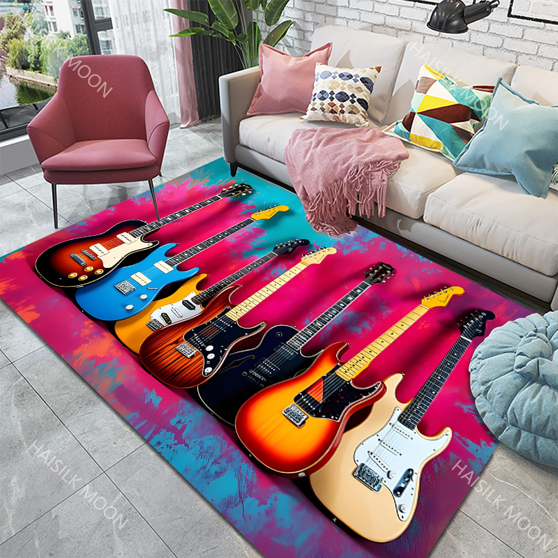 Alfombra con diseño de guitarr - Luxury Home Textiles Usa reseña y precio