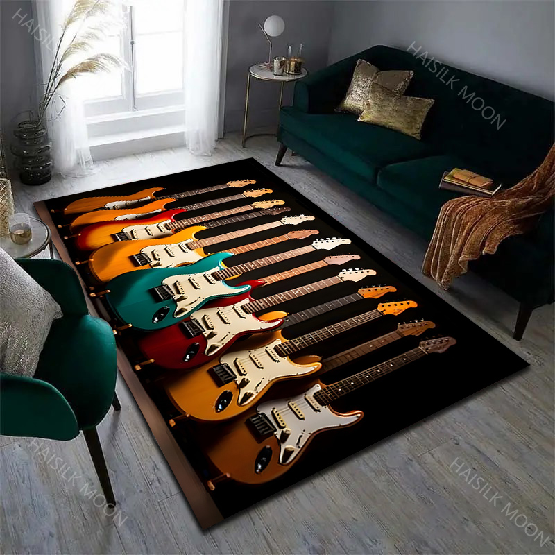 Alfombra con diseño de guitarr - Luxury Home Textiles Usa reseña y precio