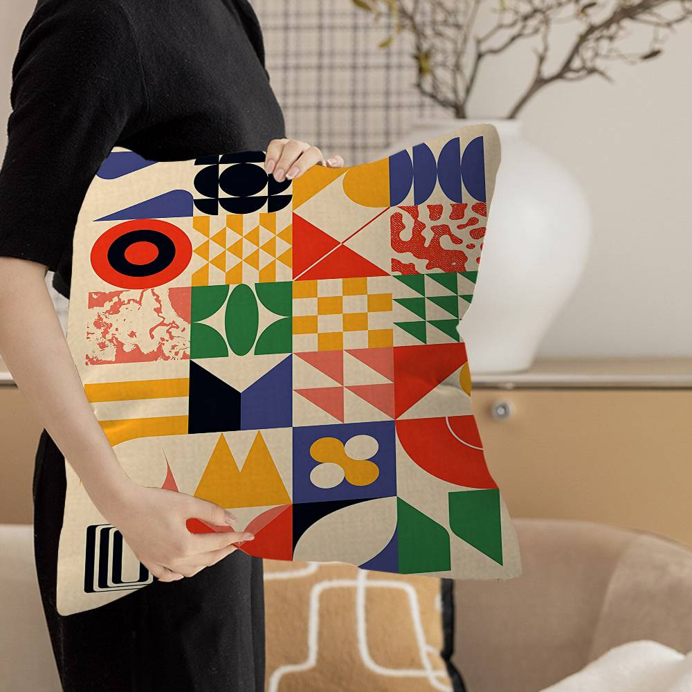 Funda de cojín abstracta con d - Home Textiles Exhibition reseña y precio